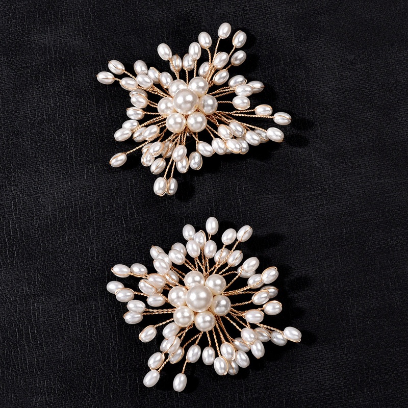 Set 2 Kẹp Giữ Giày Hình Hoa Đính Ngọc Trai Nhân Tạo Thời Trang