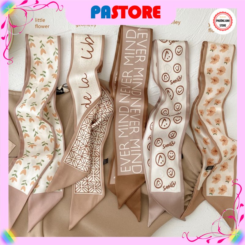 Khăn lụa buộc tóc Turban, khăn lụa choàng quàng cổ, Cột Tóc, quấn túi phong cách Hàn Quốc.