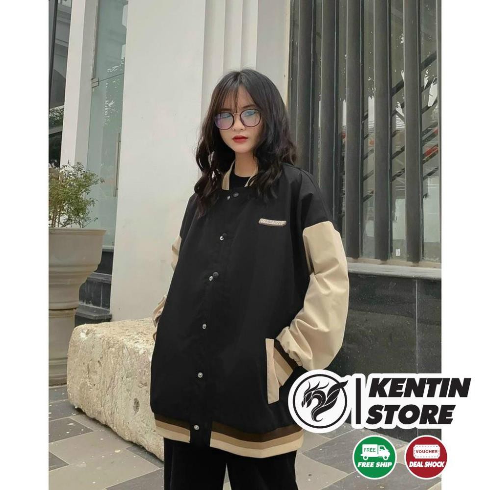 Áo khoác dù ngoại Boomber bóng chày Wasnotp cho nam nữ và cặp đôi form rộng dáng Unisex Ulzzang Phối Màu Hot Trend