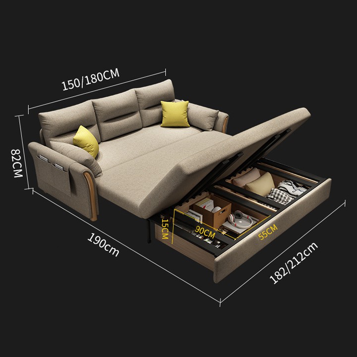 Giường Sofa  Thông Minh Gấp Gọn Tiện Lợi Hài Hòa Family Happy kích thước 1m5x1m9