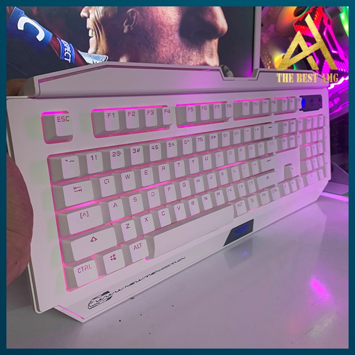Bàn Phím Máy Tính Có Dây Gaming Giả Cơ Led Rgb Newmen GM100 Trắng Bàn Phím Laptop Keycap Xuyên Led Chơi Game