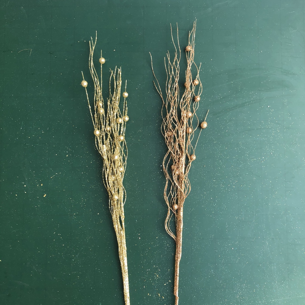 Cành quả phủ nhũ kim tuyến lấp lánh trang trí lọ hoa, làm oản, vòng nguyệt quế giáng sinh, gắn cây thông Noel