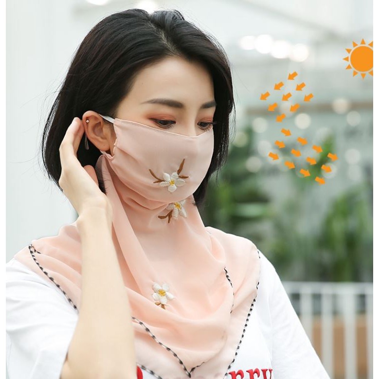 KHẨU TRANG KÈM KHĂN THỜI TRANG ĐA NĂNG CHỐNG BỤI, NẮNG UV HÈ CỰC TỐT. LỤA VOAN MỀM MỊN THOÁNG MÁT. PHỤ KIỆN THỜI TRANG