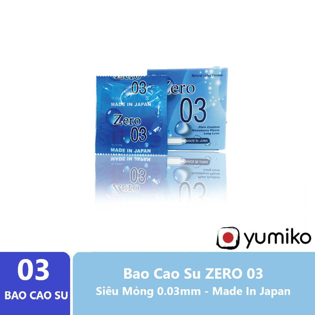 Bao Cao Su Siêu Mỏng Trơn 0.03mm ZERO 03 - Made In Japan