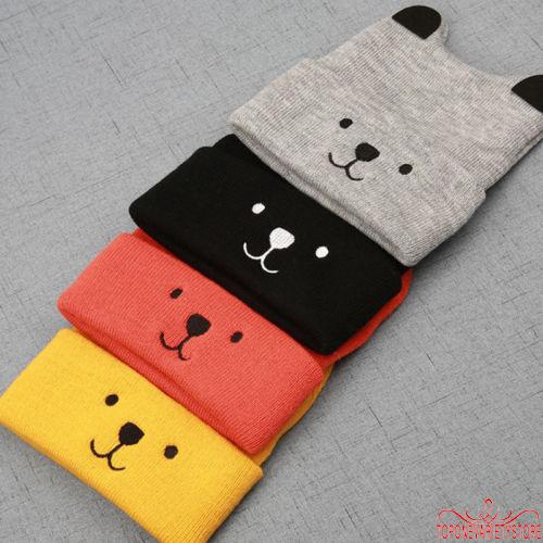 Nón beanie hình chú gấu dễ thương bằng vải len dệt cho bé