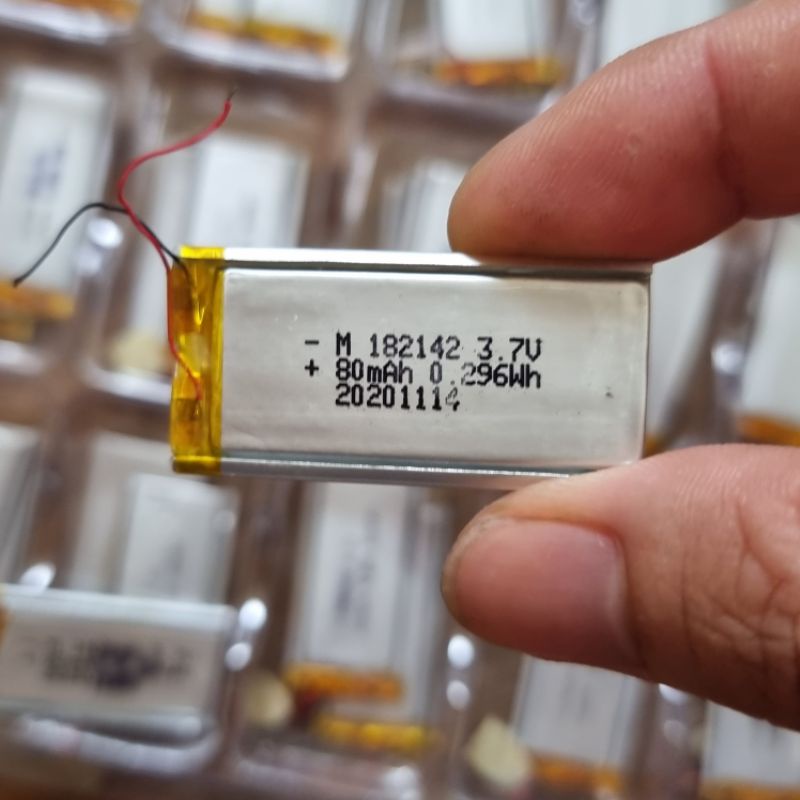 pin lithium 3.7v 182142 80mah siêu mỏng ( cũ tháo máy)