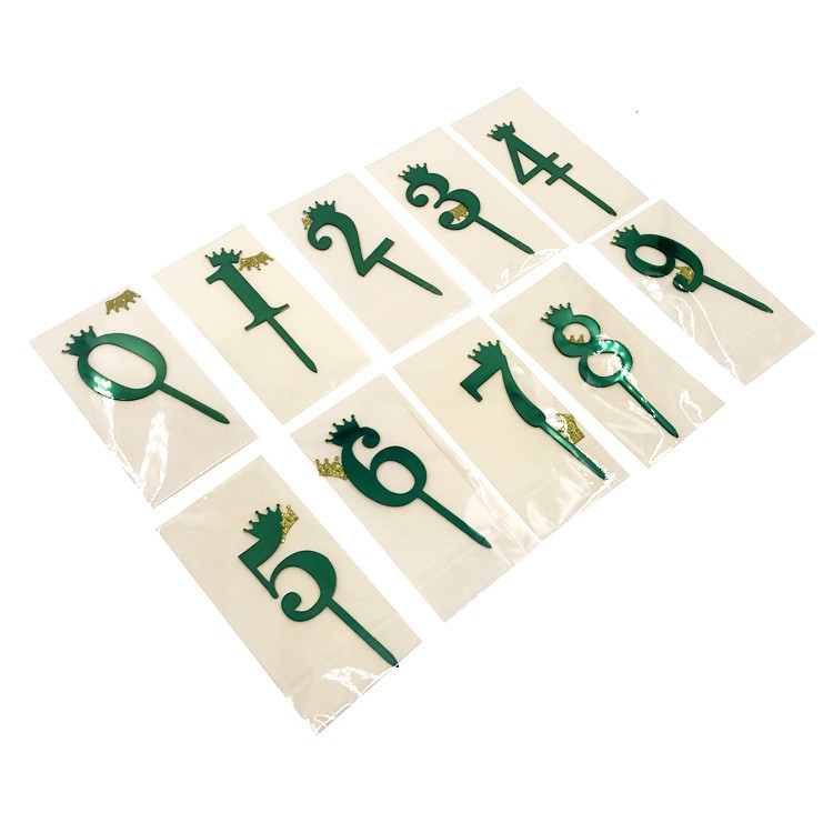 Topper Trang Trí Bánh Kem Hình Số Từ Chữ Happy Birthday 0-9 Bằng Acrylic Màu Vàng Và Bạc Thiết Kế Số 2023