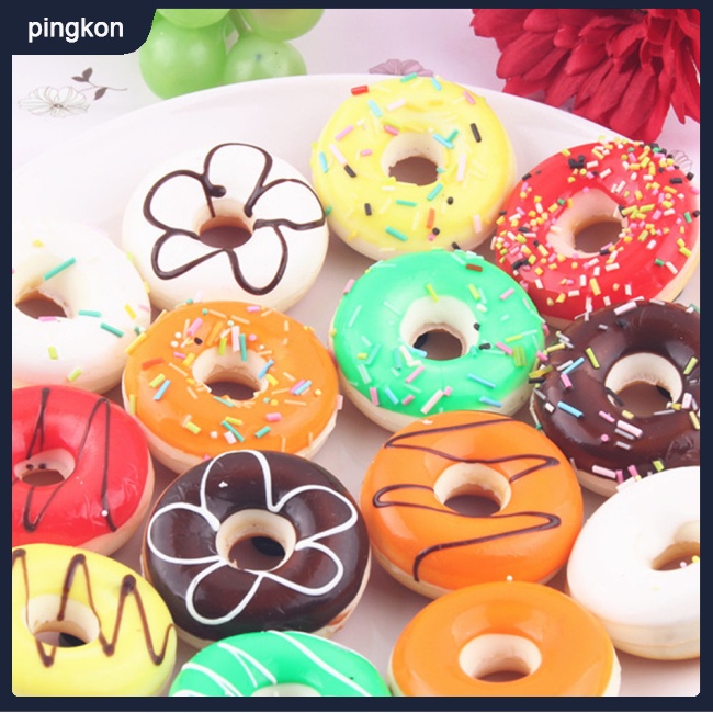 Mô Hình Bánh Donut Nhiều Màu Trang Trí Nhà Bếp / Giáng Sinh Mới