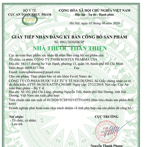 FEVITT NANO – Hỗ trợ quá trình tạo máu, giúp cải thiện tình trạng thiếu máu do thiếu sắt, acid folic (10x10)