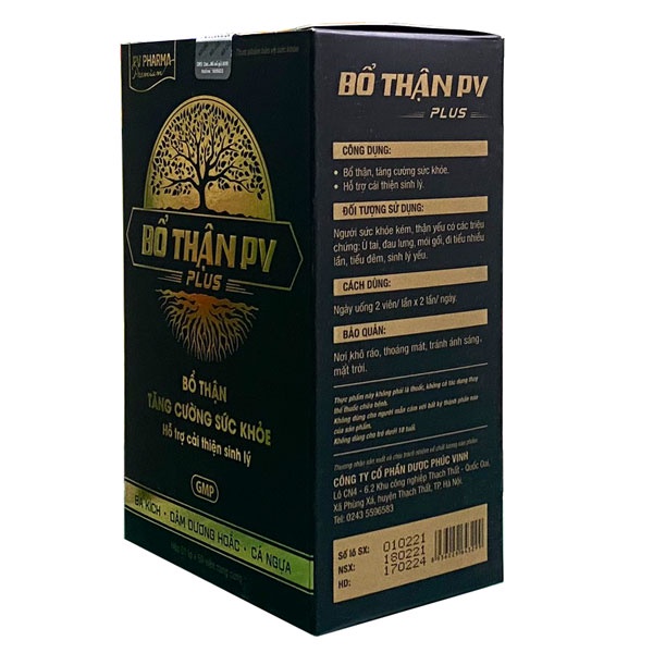 Bổ thận PV Plus giúp tăng cường sức khỏe hộp 50 viên