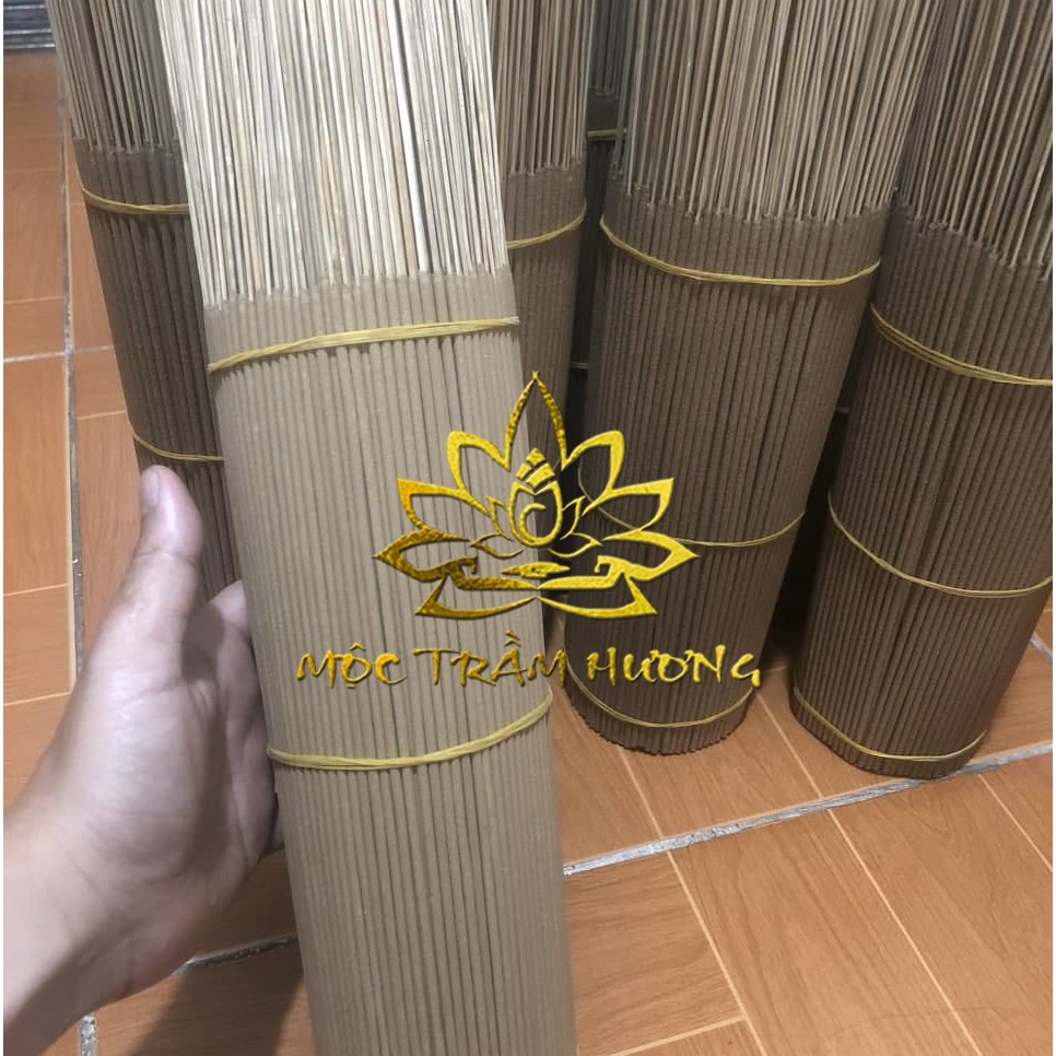 Nhang Trầm Hương Sạch - 39cm - 60 phút - Kết dính cây bời lời & Trầm Hương Tự Nhiên 100% Organic - Mùi Dịu Nhẹ