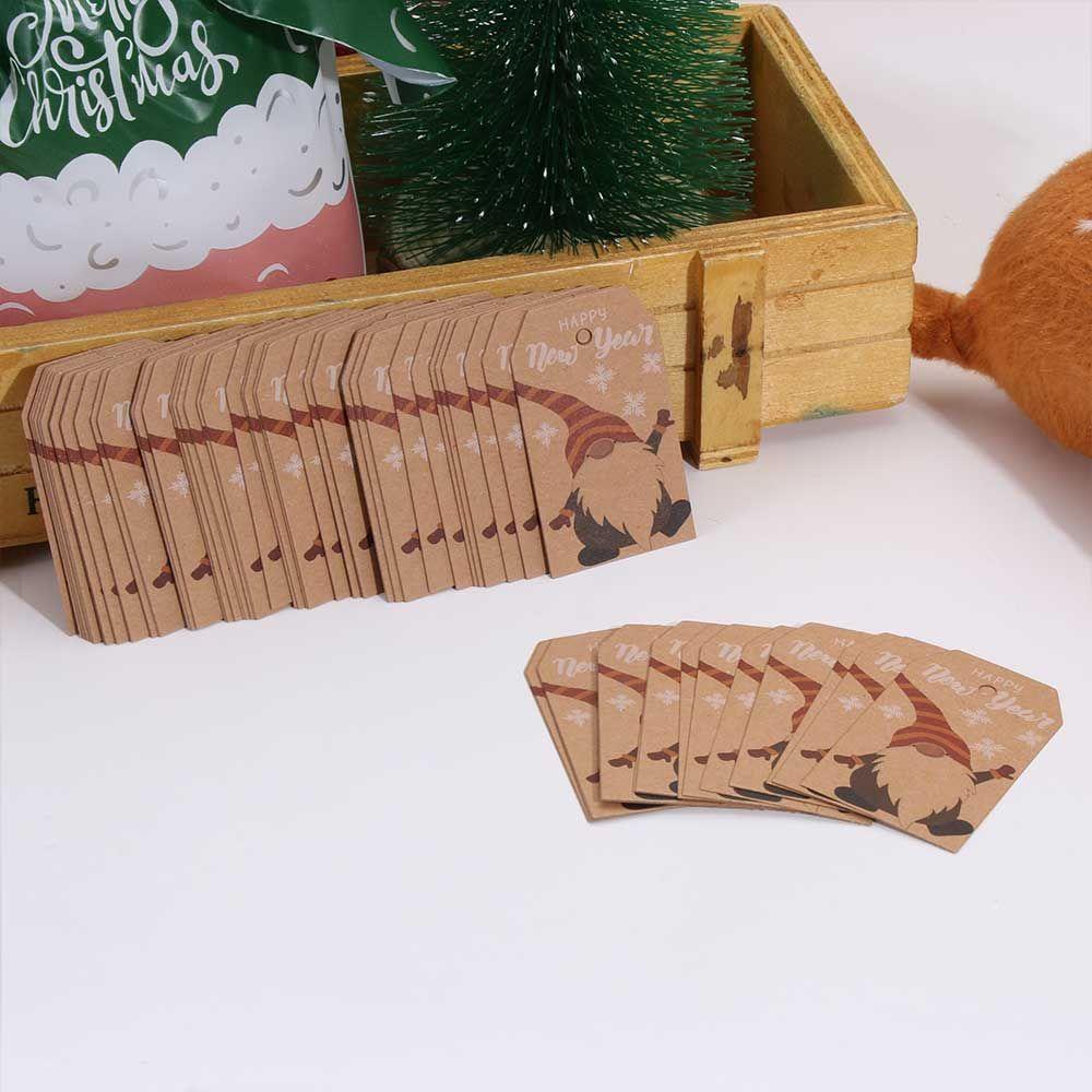 Set 1 / 100 Nhãn Giấy Kraft Gói Quà Giáng Sinh DIY