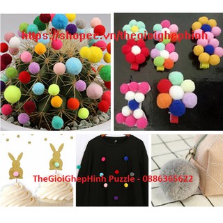 Quả bông PomPom kích thước 3cm lẫn màu