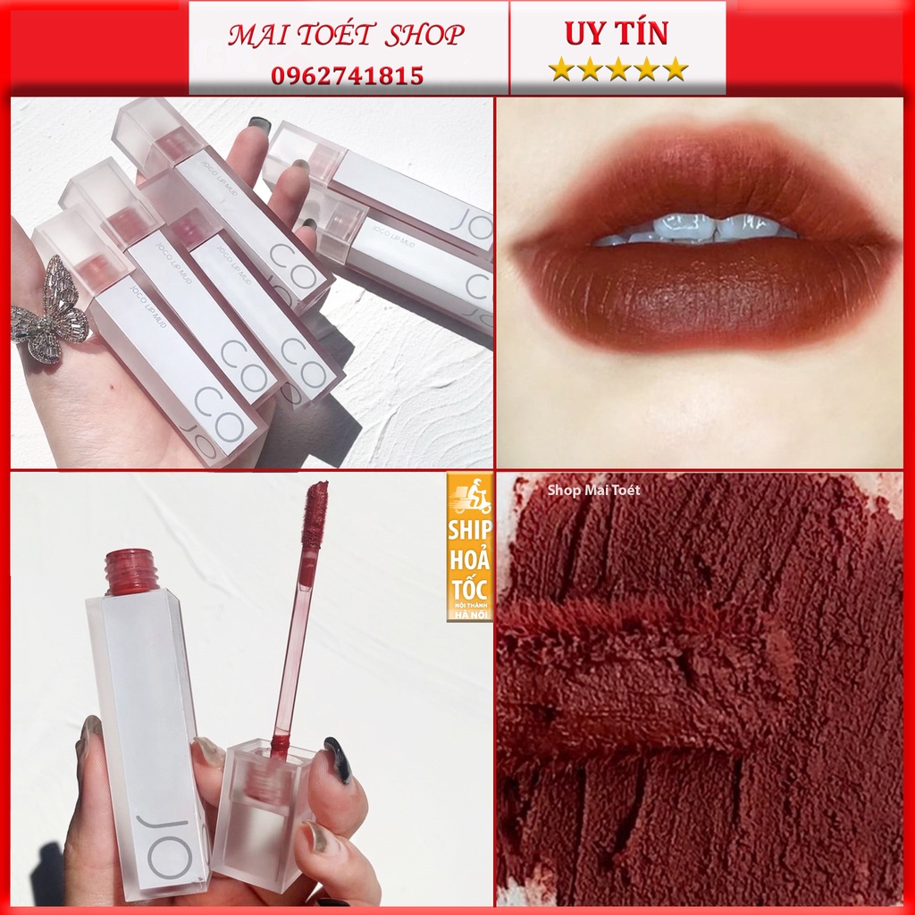 Son kem lì JOCO Vuông bản dupe a12 cầm chắc tay,Son môi màu đỏ đất mềm môi lâu trôi,son môi nội địa trung chính hãng