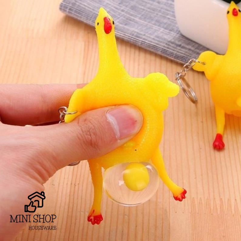(Xả Xì Trét) Gà Đẻ Trứng Thú Vị - Bóp Tay Kiêm Móc Khóa