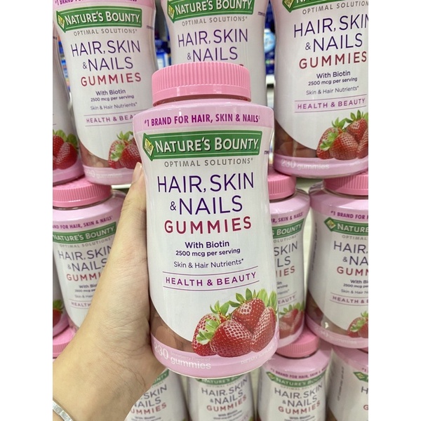 𝑯𝒂̀𝒏𝒈 𝑨𝒊𝒓•𝑫𝒂𝒕𝒆 𝒙𝒂] Kẹo dẻo Hair Skin Nail Gummies Nature's  Bounty bổ sung biotin làm đẹp tóc da móng 230 viên hàng Mỹ | Shopee Việt Nam