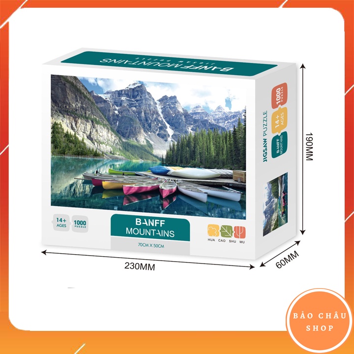 Tranh ghép hình 1000 miếng Jigsaw Puzzle Banff Mountains kích thước 70x50cm bản thú vị cao cấp