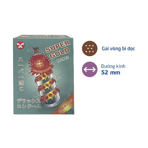 Bao cao su Super Gold siêu gai đến từ Nhật bản
