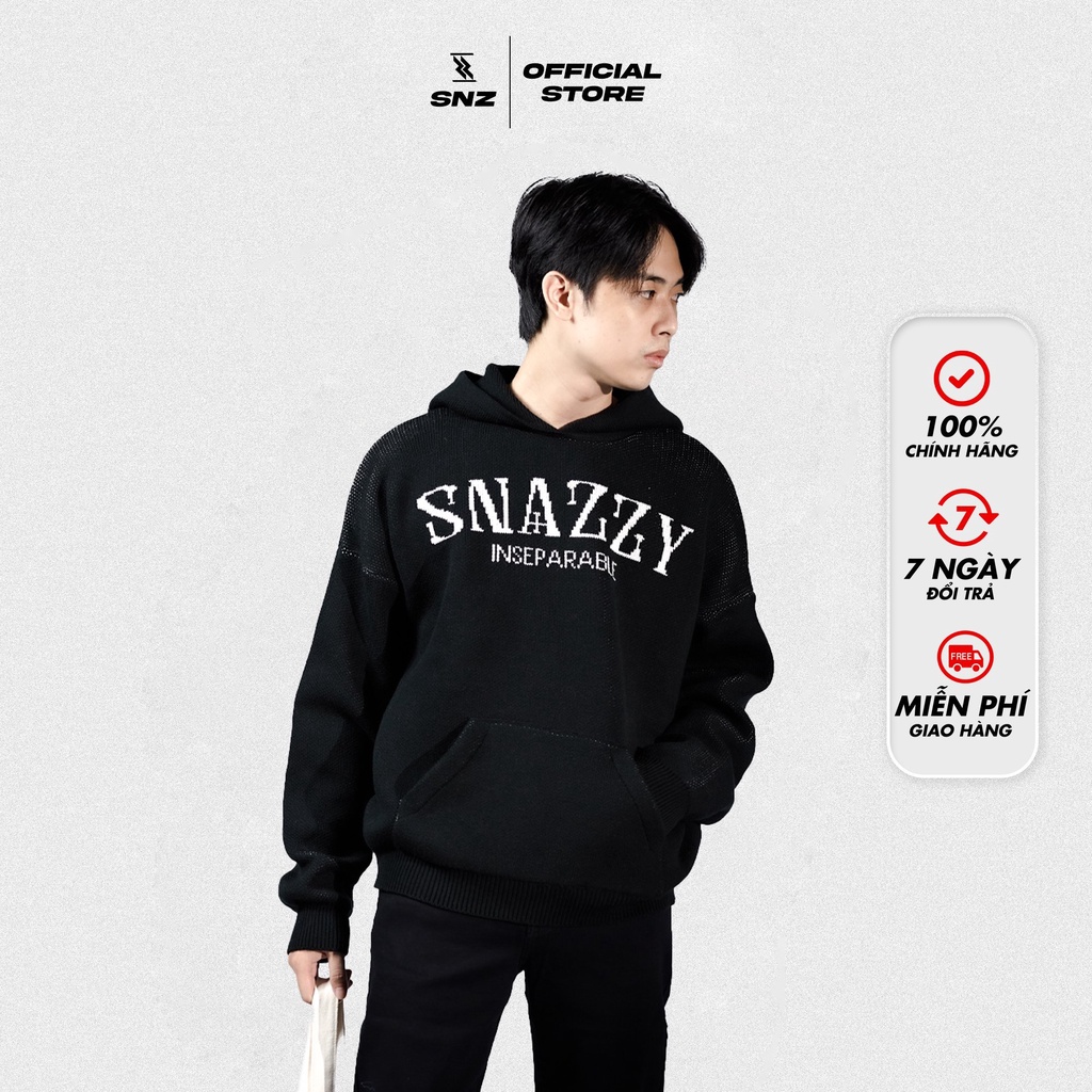 Áo hoodie nam form rộng phong cách SNAZZY KNIT