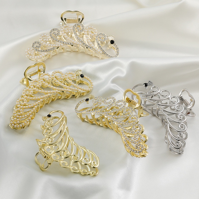 Kẹp Tóc Hình Cá Mập Đính Ngọc Trai Bằng Hợp Kim Phong Cách Hàn Quốc