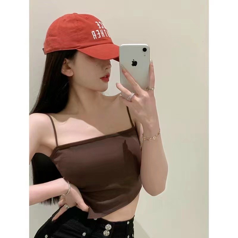 Áo bra yếm 2 dây cotton kèm mút ngực