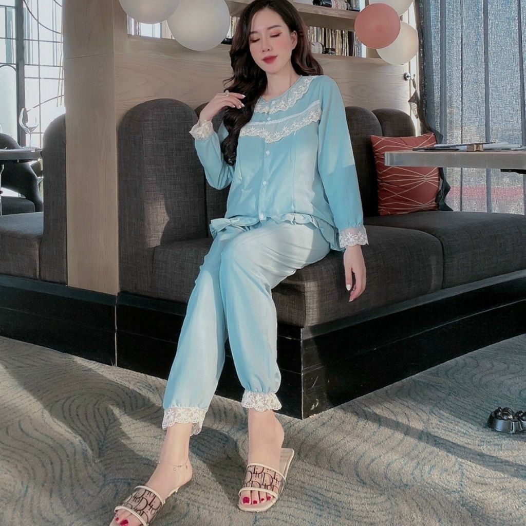 Bộ đồ bầu dài tay M191 chất đũi hàn freesize từ 45 đến 75kg