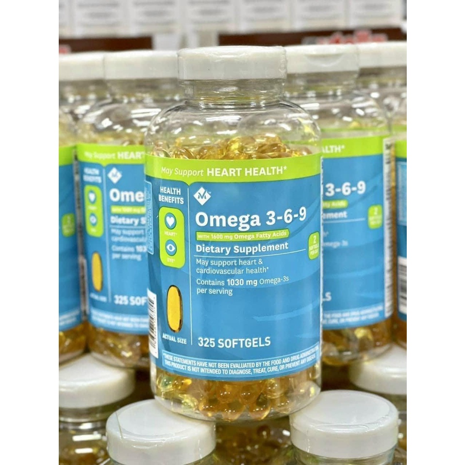 Viên Uống Dầu Cá Omega 3-6-9 Member'S Mark Supports Heart Health 325 Viên Của Mỹ