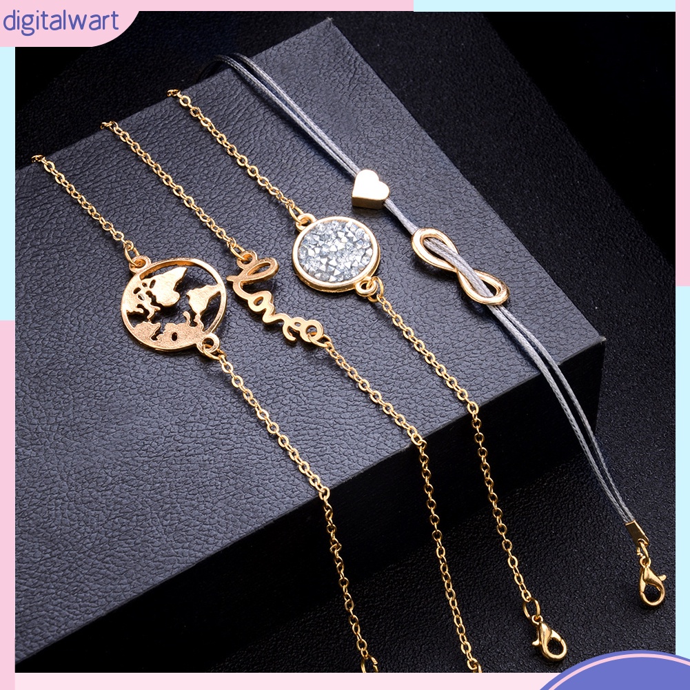 Set 4 / 5 vòng tay chuỗi hạt nhiều lớp thời trang cho nữ