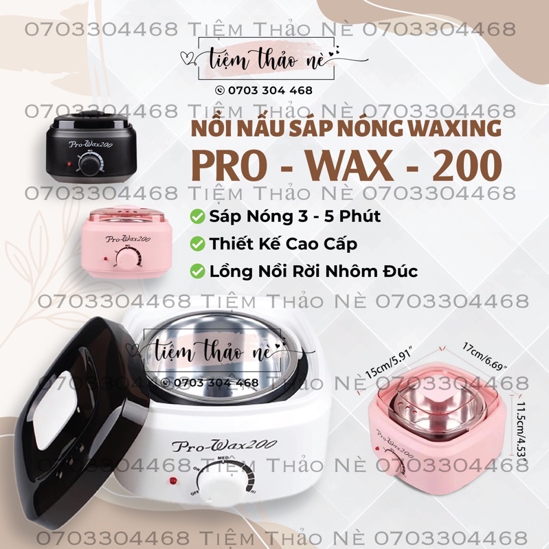 Nồi nấu sáp wax lông nóng Pro Wax 200, nồi nấu sáp wax phiên bản nâng cấp