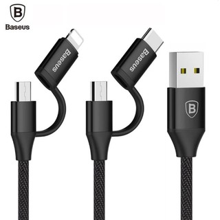 Cáp sạc baseus 2 đầu microusb & lightning 100cm