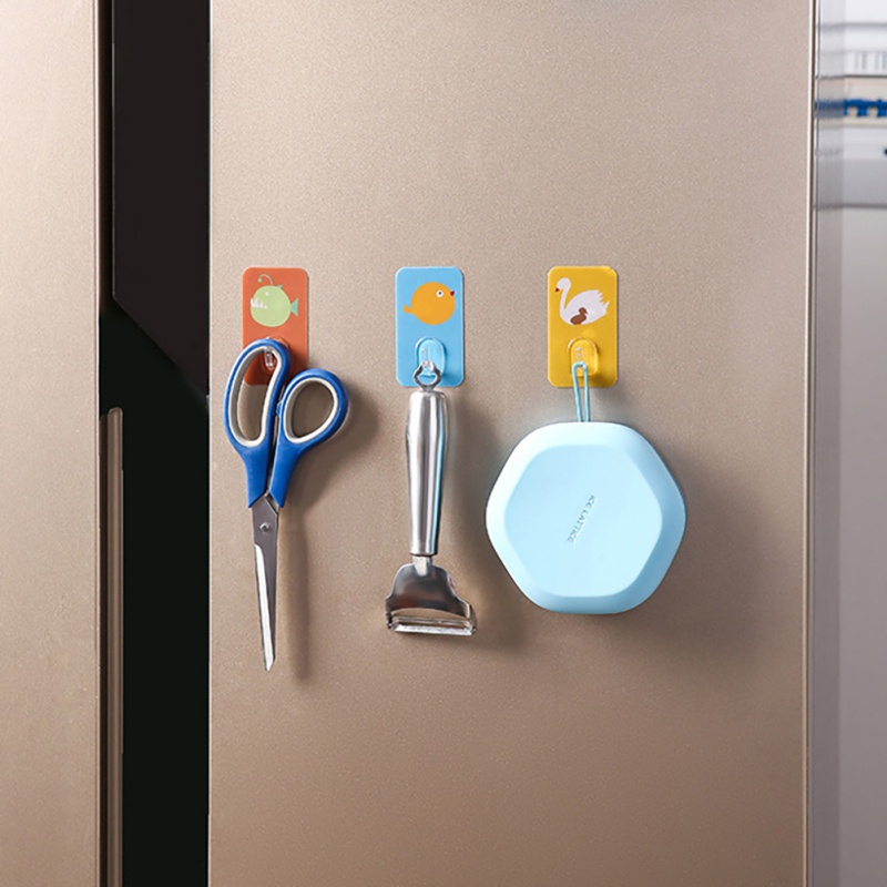 Bộ 10 Móc Dán Tường Không Cần Khoan Hình Hoạt Hình Dễ Thương