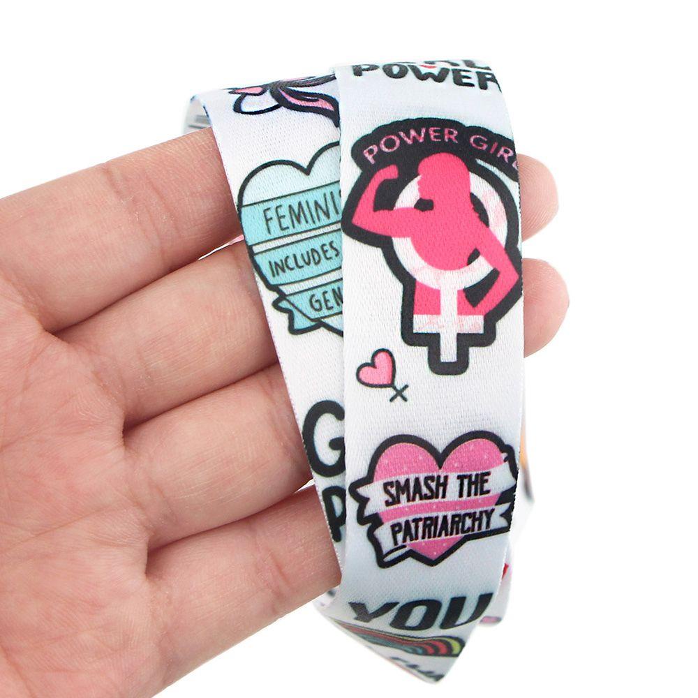 Móc Khóa Dây Thừng Treo Thẻ ID / Chìa Khóa Họa Tiết Hoạt Hình Selens Feminist Dành Cho Nữ