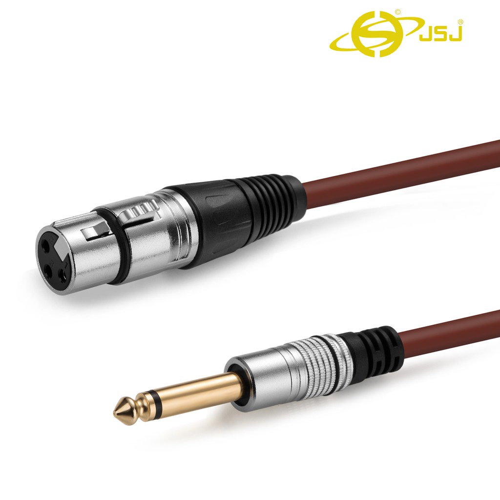 Dây canon (XLR) cái ra đầu 6 ly (6.5mm) đực JSJ 803G dài 1m âm thanh trung thực, chống tạp âm và chống nhiễu
