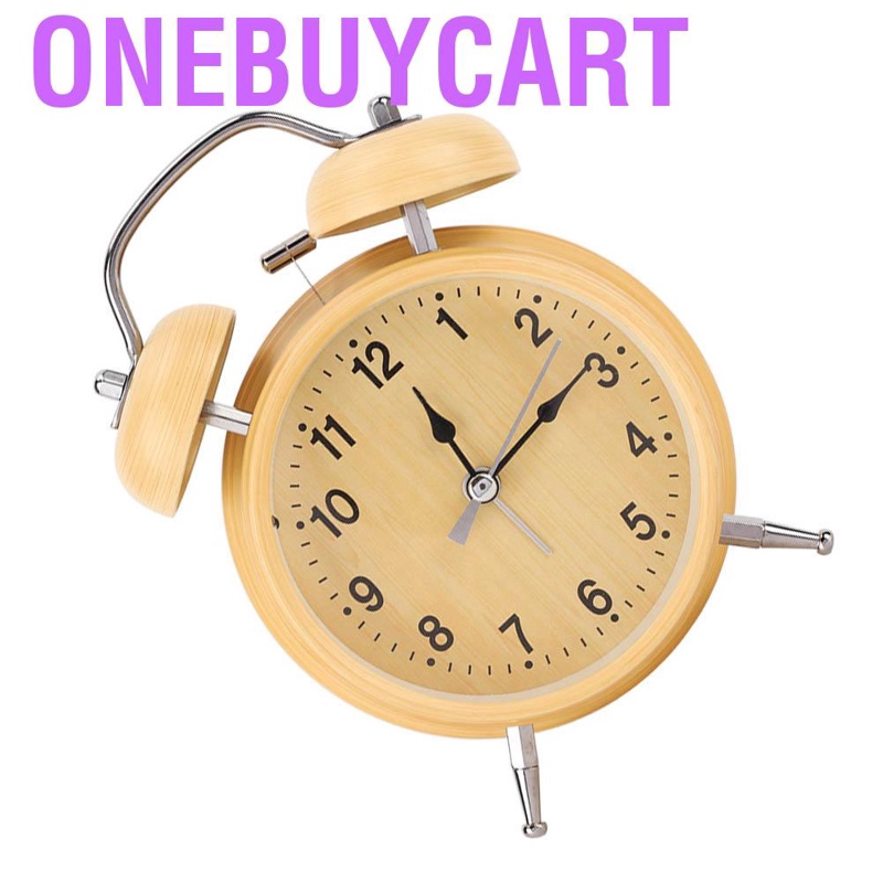 Onebuycart Alarm Clock Retro Mechanical Hand Winding Metal Double Bell for Bedroom Time Management He