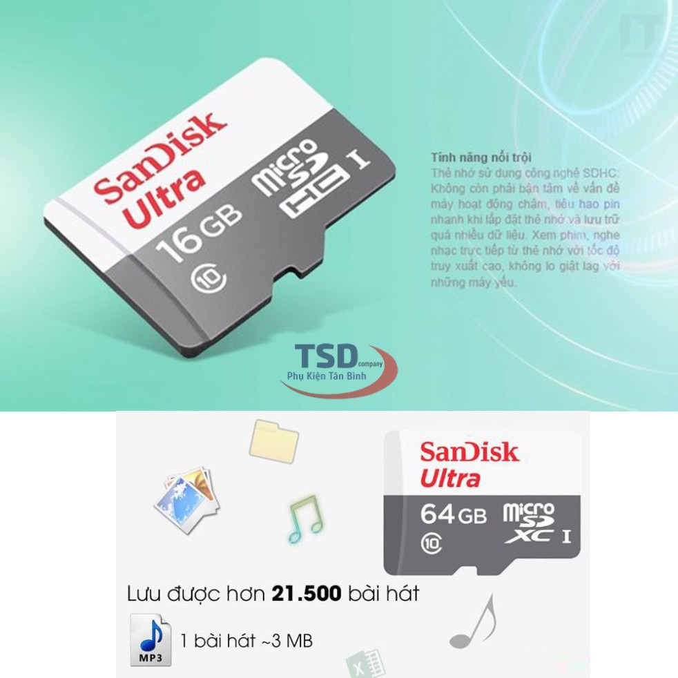 Thẻ Nhớ 16GB Sandisk 80mb/s Micro SD Chính Hãng Bảo Hành 5 Năm | BigBuy360 - bigbuy360.vn