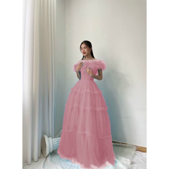 MS1288V ĐẦM MAXI DÚN TRỄ VAI full size S/M/L/XL