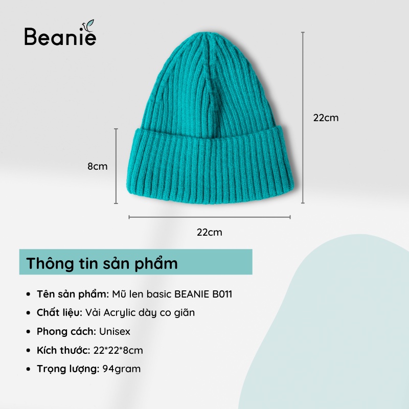 Mũ Len Dệt Kim BEANIE Unisex Cao Cấp Cả Nam Và Nữ Hàn Quốc, Nón Len Trơn Nhiều Màu Thời Trang Mùa Đông B011