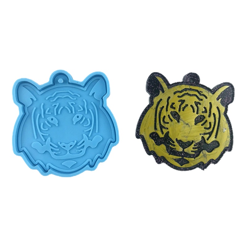 Sa Khuôn Silicon Làm Móc Khóa Hình Đầu Hổ Có Lỗ DIY