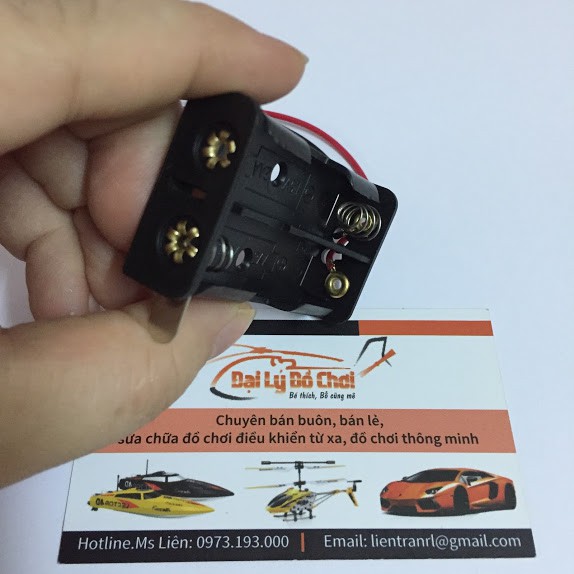 Khay pin có công tắc gạt loại 2 pin để chế tạo đồ chơi chạy pin