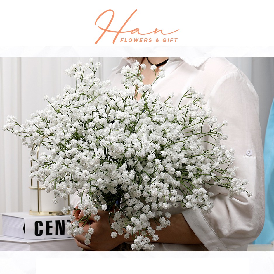 Hoa giả - hoa baby cao su giống thật 99% - phụ kiện chụp hình - Han decor