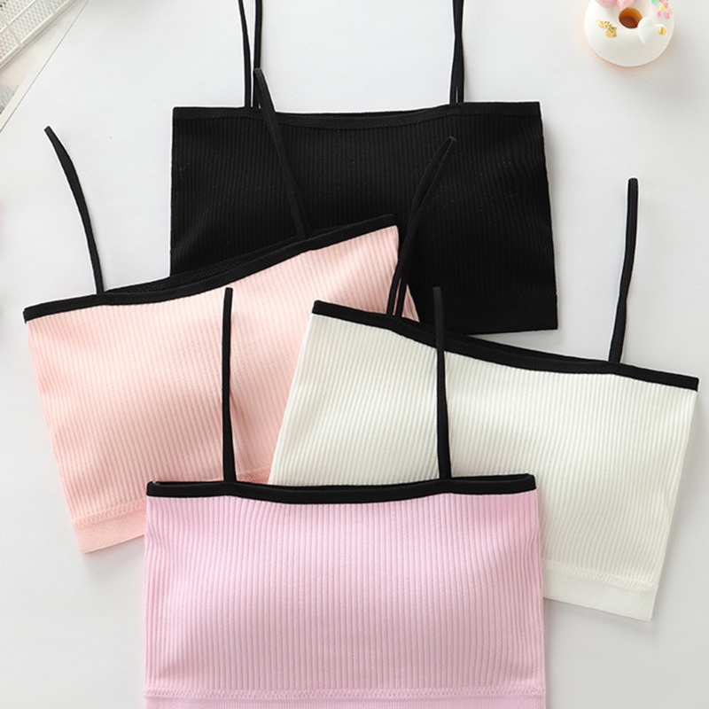 Brroa Áo Lót Dạng Ống Hai Dây Có Đệm Ngực Màu Sắc Tương Phản Dành Cho Nữ Tuổi Teen