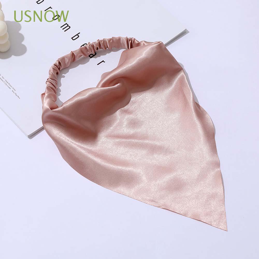 Băng Đô Cài Tóc Bằng Lụa Satin Co Giãn Hình Tam Giác Nhiều Màu Thanh Lịch Cho Nữ