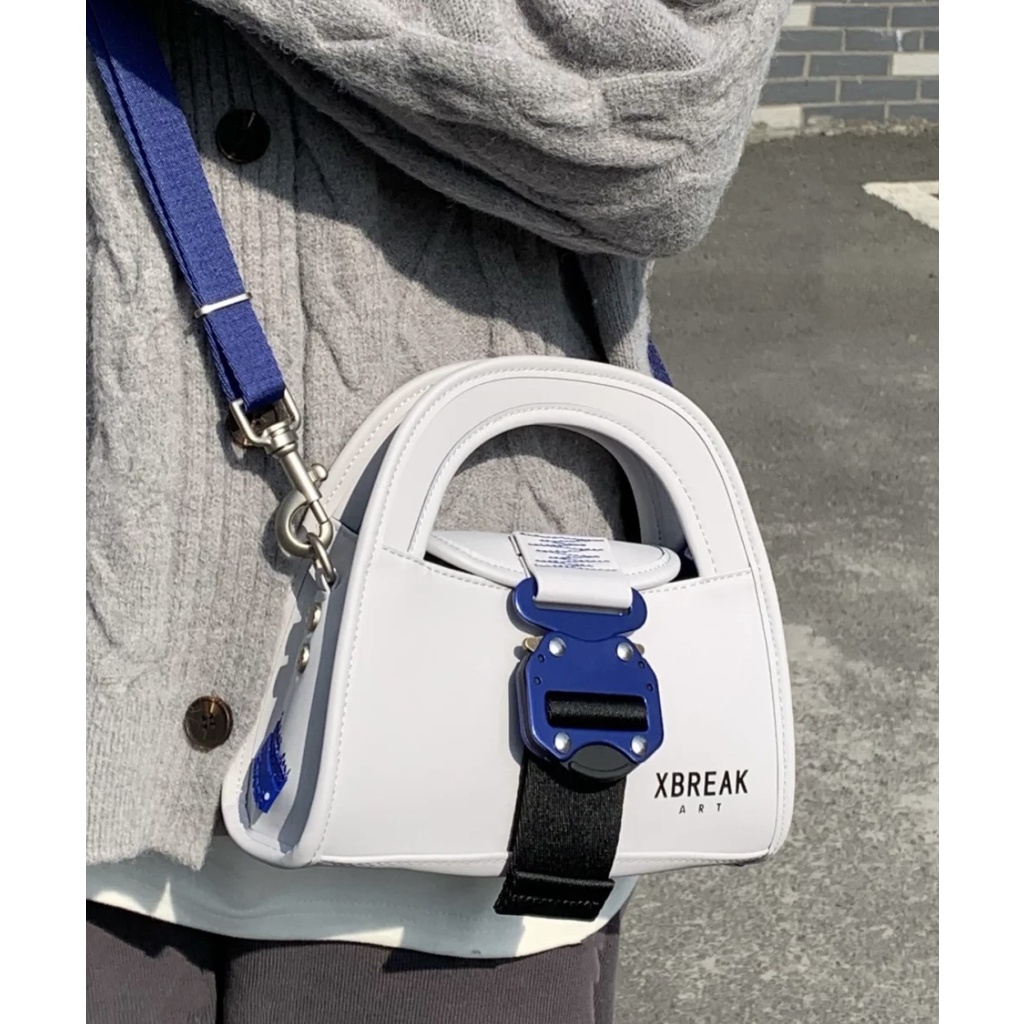 Túi Đeo Chéo Vai Hình Vuông 2022 Màu Xanh Thời Trang Đa Năng Có Khóa Cài Cho Nữ