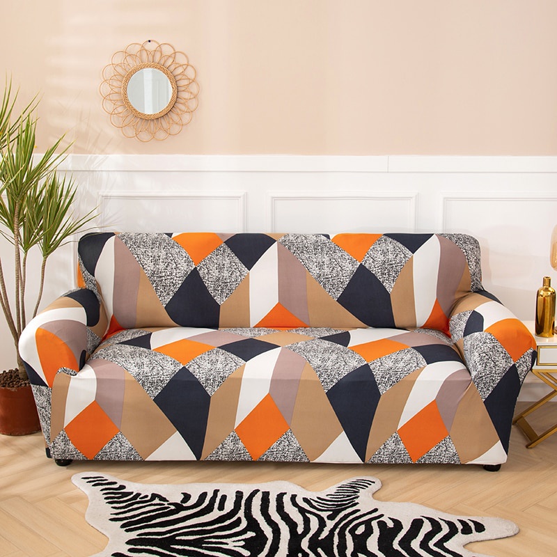 1/2/3/4-seater Geometric Elastic Sofa Covers for Living Room Modern Sectional Corner Sofa Cover Slipcovers Couch Cover  Protector Free Pillow Cover