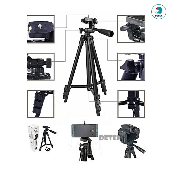 Gậy 3 chân Tripod chụp ảnh livestrem giá đỡ điện thoại (có kèm kẹp điện thoại)