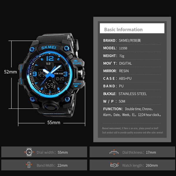 HEZ ETDD Đồng hồ nam giá rẻ- Đồng hồ nam điện tử thể thao skmei 1155B - siêu chống nước 44