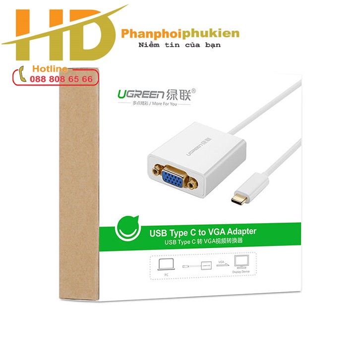 Cáp chuyển đổi USB Type C sang VGA Ugreen 40274