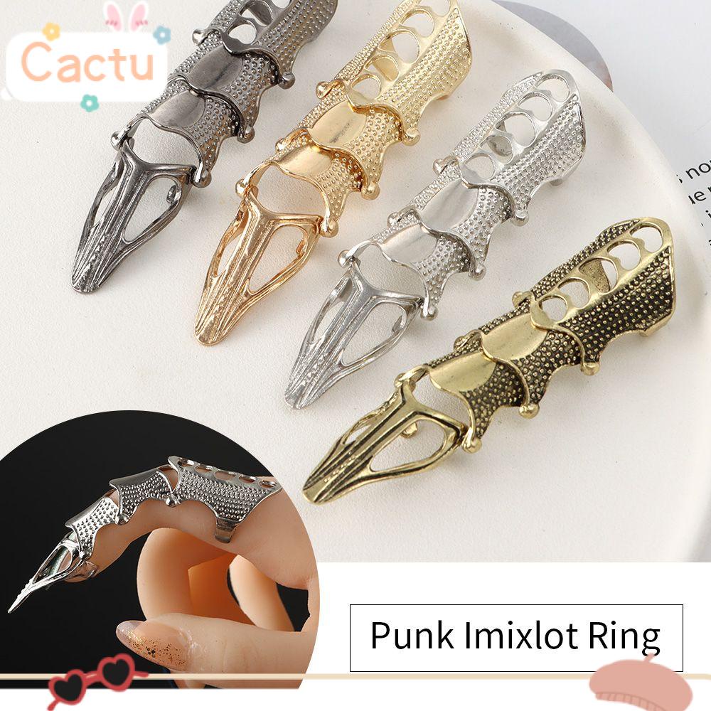 CACTU Fashion Finger Claw Ring Metal Rock Scroll Punk Rings New Knuckle Full Finger Halloween Joint Armor/Multicolor