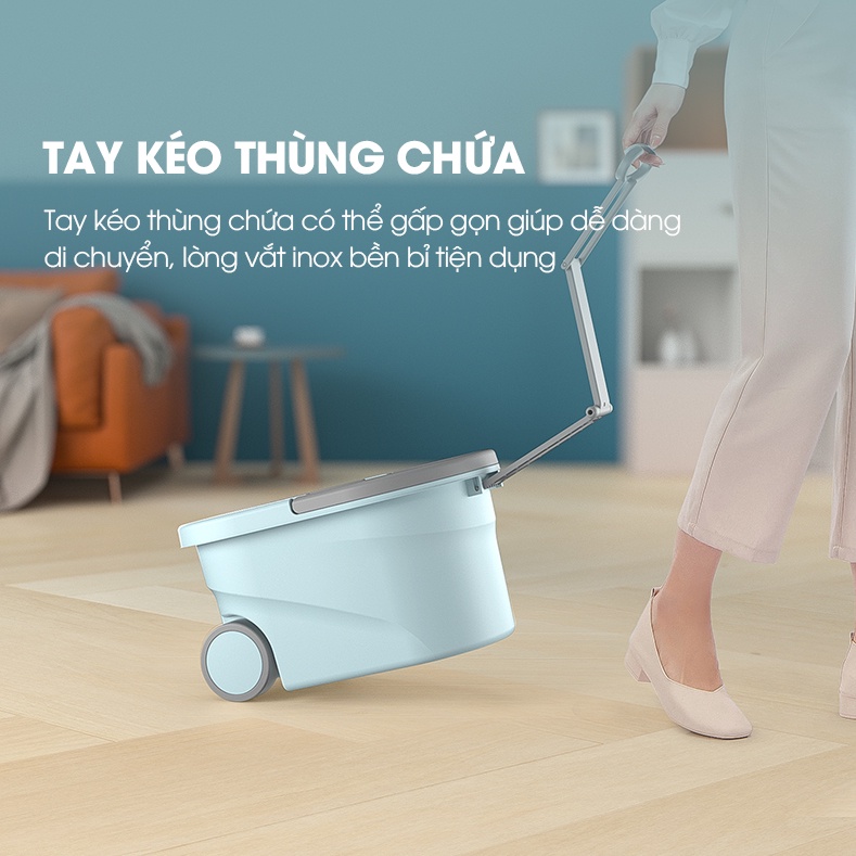 [Mã BMBAU50 giảm 10% đơn 99k] Bộ cây lau nhà thông minh xoay 360 độ SAMONO SCM012 All in One - Hàng chính hãng