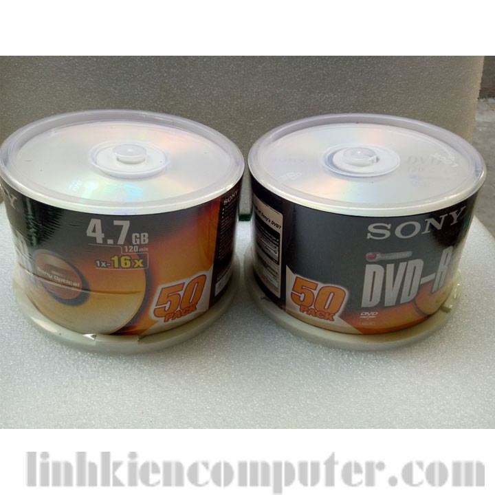 Hộp 50 đĩa trắng DVD Sony chính hãng, thiết bị lưu trữ dữ liệu an toàn, lâu bền